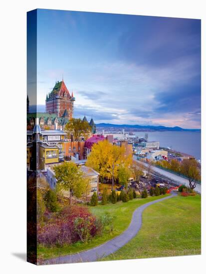 Canada, Quebec, Quebec City, Vieux Quebec or Old Quebec, Chateau Fontenac-Alan Copson-Stretched Canvas