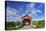 Canada, Quebec, Ste. Jeanne d'Arc. Covered bridge over stream.-Jaynes Gallery-Stretched Canvas