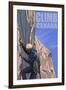 Canada, Rock Climber-Lantern Press-Framed Premium Giclee Print