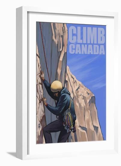 Canada, Rock Climber-Lantern Press-Framed Art Print