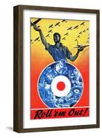 Canada - Roll 'em Out Royal Canadian Air Force WWII Propaganda Poster-Lantern Press-Framed Art Print