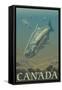 Canada, Salmon View-Lantern Press-Framed Stretched Canvas