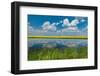 Canada, Saskatchewan, Viscount. Reflection in prairie pond water and canola crop.-Jaynes Gallery-Framed Photographic Print