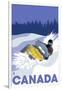 Canada, Snowmobile Scene-Lantern Press-Framed Art Print