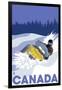 Canada, Snowmobile Scene-Lantern Press-Framed Art Print