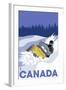 Canada, Snowmobile Scene-Lantern Press-Framed Art Print