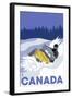 Canada, Snowmobile Scene-Lantern Press-Framed Art Print