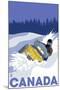 Canada, Snowmobile Scene-Lantern Press-Mounted Art Print