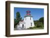 Canada, St. Martins, New Brunswick, White Tourist Lighthouse in Small Fishing and Lobster Village-Bill Bachmann-Framed Photographic Print