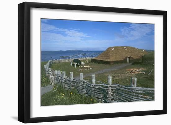 Canada, Terranova, L'Anse Aux Meadows National Historic Site, Reconstruction of Viking Houses-null-Framed Premium Giclee Print