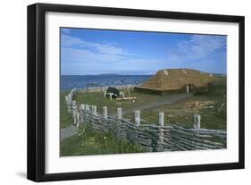 Canada, Terranova, L'Anse Aux Meadows National Historic Site, Reconstruction of Viking Houses-null-Framed Premium Giclee Print