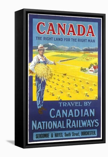 Canada, the Right Land for the Right Man Poster-null-Framed Stretched Canvas