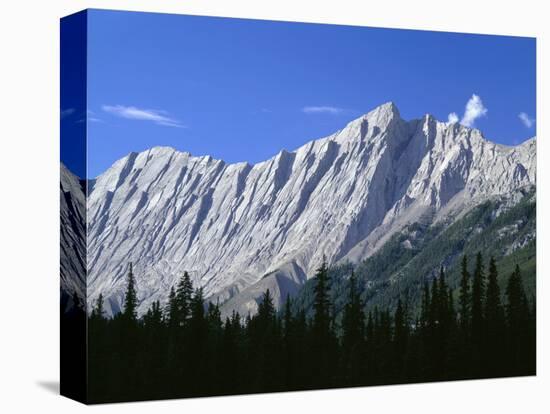 Canada, Tilted and Eroded Limestone Rock Layers-John Barger-Stretched Canvas