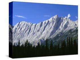 Canada, Tilted and Eroded Limestone Rock Layers-John Barger-Stretched Canvas