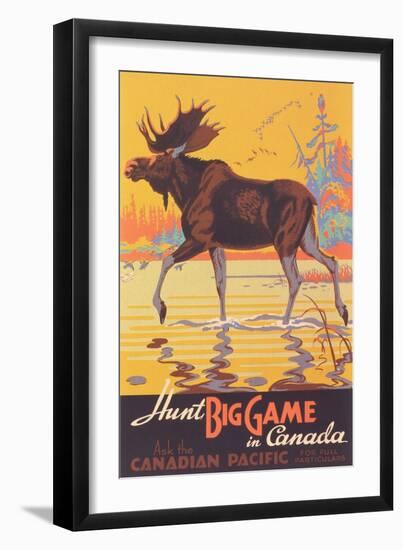 Canada Travel Poster, Moose-null-Framed Art Print