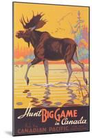Canada Travel Poster, Moose-null-Mounted Art Print