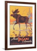 Canada Travel Poster, Moose-null-Framed Art Print