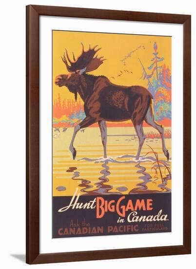 Canada Travel Poster, Moose-null-Framed Art Print