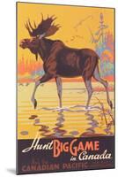 Canada Travel Poster, Moose-null-Mounted Art Print