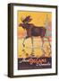 Canada Travel Poster, Moose-null-Framed Premium Giclee Print