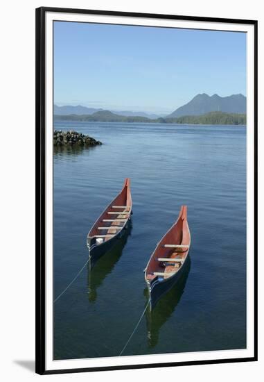 Canada, Vancouver Island. Native Canoes Anchored in Tofino Harbor-Kevin Oke-Framed Premium Photographic Print