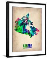 Canada Watercolor Map-NaxArt-Framed Art Print