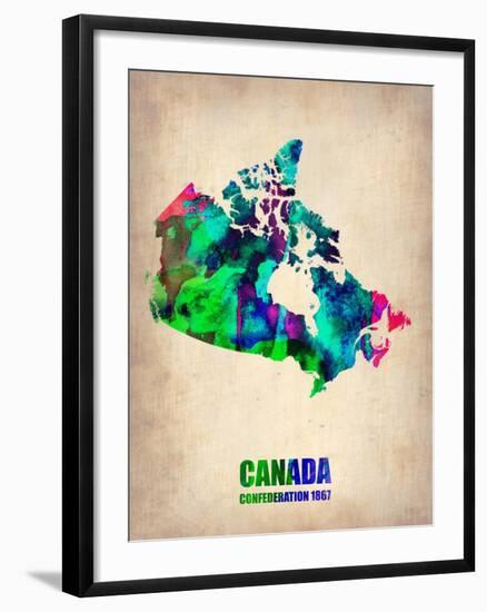 Canada Watercolor Map-NaxArt-Framed Art Print