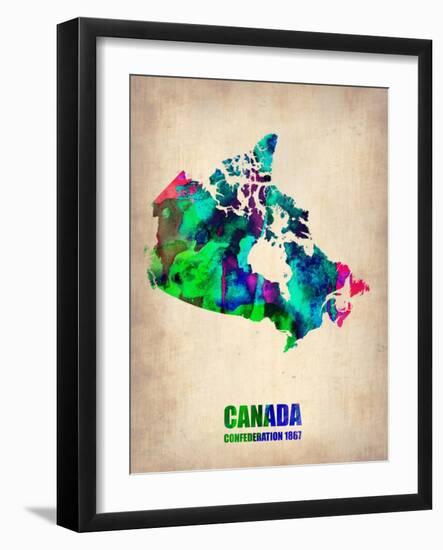 Canada Watercolor Map-NaxArt-Framed Art Print