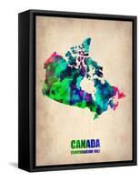 Canada Watercolor Map-NaxArt-Framed Stretched Canvas