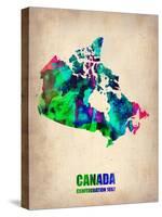 Canada Watercolor Map-NaxArt-Stretched Canvas
