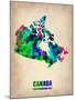 Canada Watercolor Map-NaxArt-Mounted Art Print