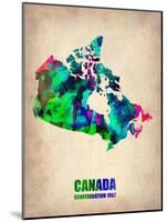 Canada Watercolor Map-NaxArt-Mounted Art Print