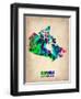 Canada Watercolor Map-NaxArt-Framed Art Print