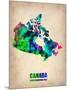 Canada Watercolor Map-NaxArt-Mounted Art Print