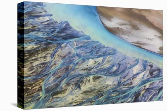 Canada, Yukon, Kluane National Park. Abstract of mountains and Slims River.-Jaynes Gallery-Stretched Canvas