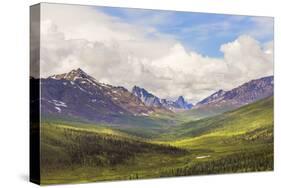 Canada, Yukon. Landscape of Tombstone Range and North Klondike River.-Jaynes Gallery-Stretched Canvas