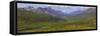 Canada, Yukon. Panorama of Tombstone Range and North Klondike River.-Jaynes Gallery-Framed Stretched Canvas