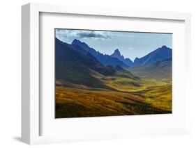 Canada, Yukon, Tombstone Territorial Park, Fall color and mountain valley views.-Yuri Choufour-Framed Photographic Print