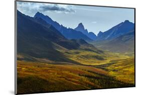 Canada, Yukon, Tombstone Territorial Park, Fall color and mountain valley views.-Yuri Choufour-Mounted Photographic Print