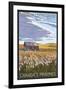 Canadas Praires - Land of Living Skies - Wheat Field and Shack-Lantern Press-Framed Art Print