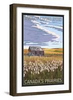 Canadas Praires - Land of Living Skies - Wheat Field and Shack-Lantern Press-Framed Art Print