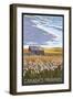 Canadas Praires - Land of Living Skies - Wheat Field and Shack-Lantern Press-Framed Art Print