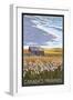 Canadas Praires - Land of Living Skies - Wheat Field and Shack-Lantern Press-Framed Art Print