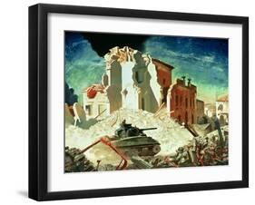 Canadian Armour Passing Through Ortona, 1944-Charles Fraser Comfort-Framed Giclee Print