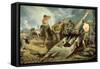 Canadian Artillery in Action, c.1915-Kenneth Forbes-Framed Stretched Canvas