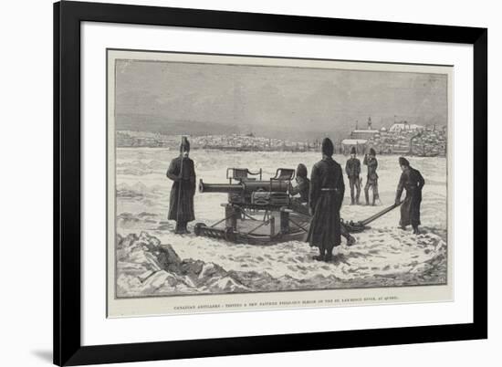 Canadian Artillery, Testing a New Pattern Field-Gun Sleigh on the St Lawrence River, at Quebec-null-Framed Giclee Print