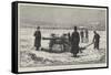 Canadian Artillery, Testing a New Pattern Field-Gun Sleigh on the St Lawrence River, at Quebec-null-Framed Stretched Canvas