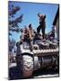 Canadian Crew of Sherman V "Clanky" Sits before the Battle South of Caen-null-Mounted Photographic Print