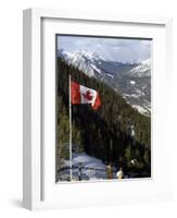 Canadian Flag at the Top of Sulphur Mountain, Banff National Park, Alberta, Canada-DeFreitas Michael-Framed Photographic Print