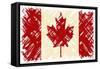 Canadian Grunge Flag. Vector Illustration. Grunge Effect Can Be Cleaned Easily.-Khvost-Framed Stretched Canvas